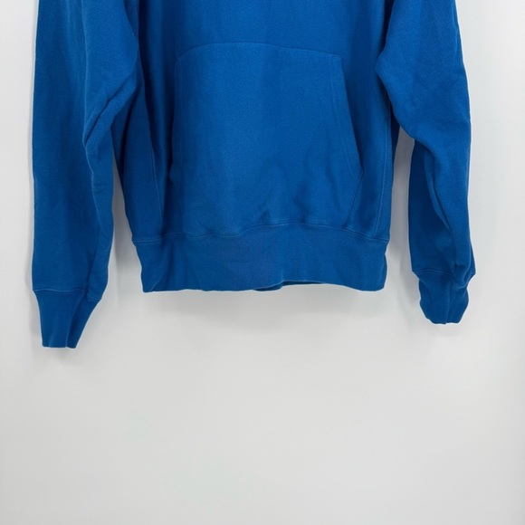 Champion Reverse Weave Size M Hoodie Sweatshirt Vintage Script Logo GF68 Blue - Picture 3 of 9